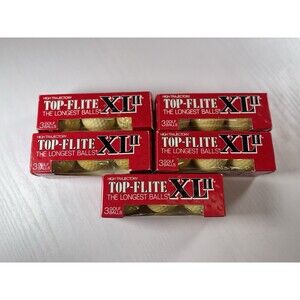 Vintage Spalding Top-Flite XL II Yellow Golf Balls NOS 15 Balls 5 Boxes USA